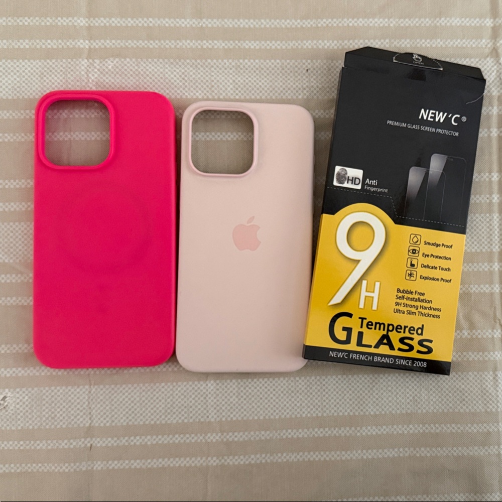 Apple iPhone 15 pro max Silicone Cases, Screen Protectors
